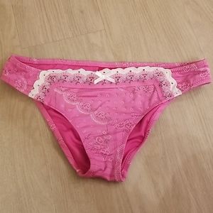 Betsey Johnson pink ruffle flower bikini bottom